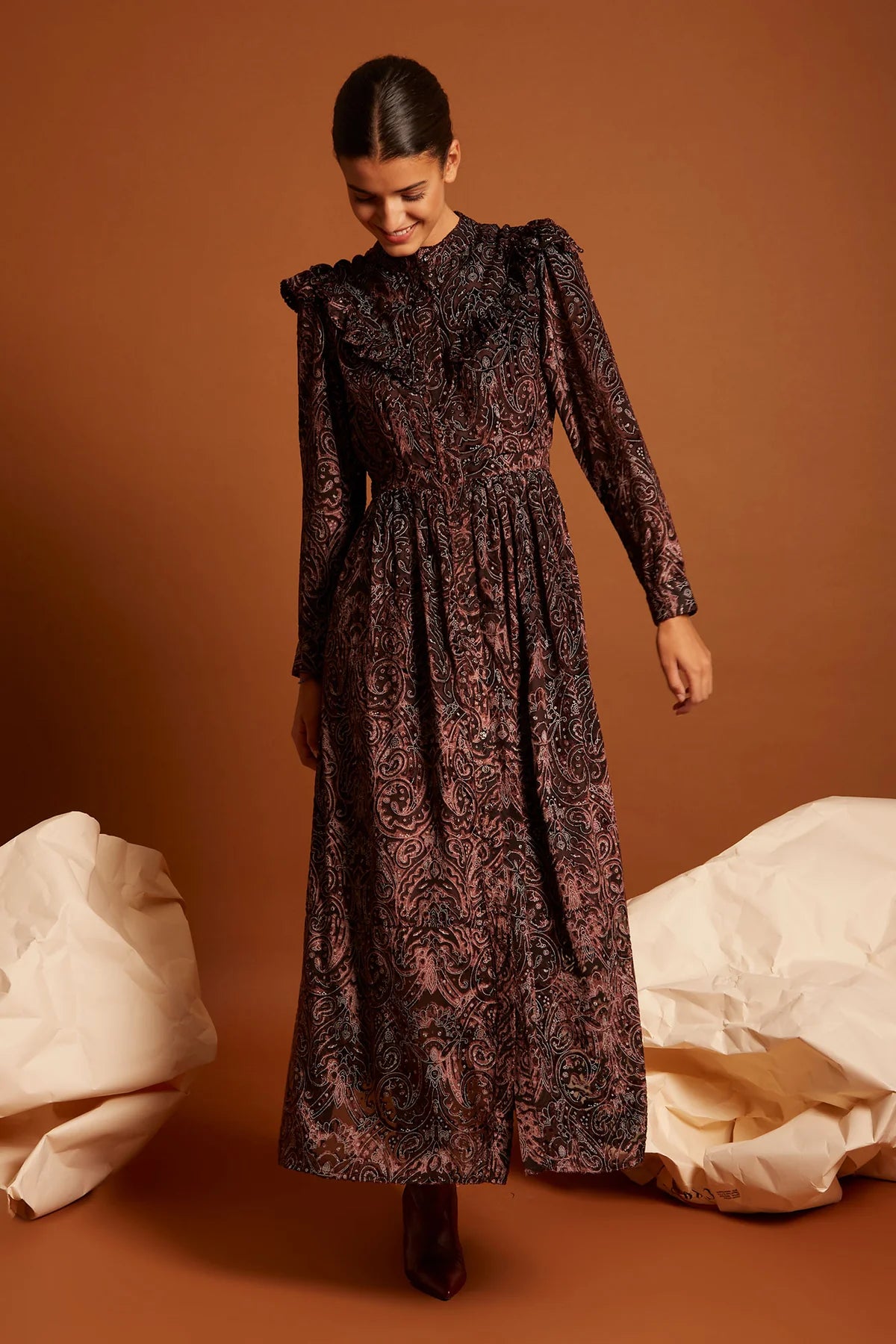 Vestido Contessa Marrón
