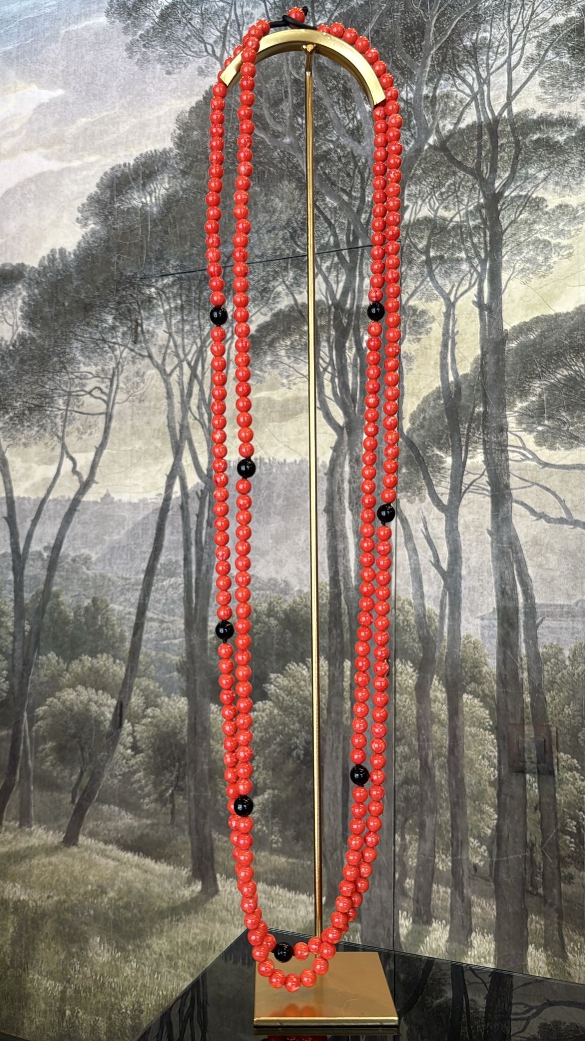 Collar Triana 2 Coral y Negro