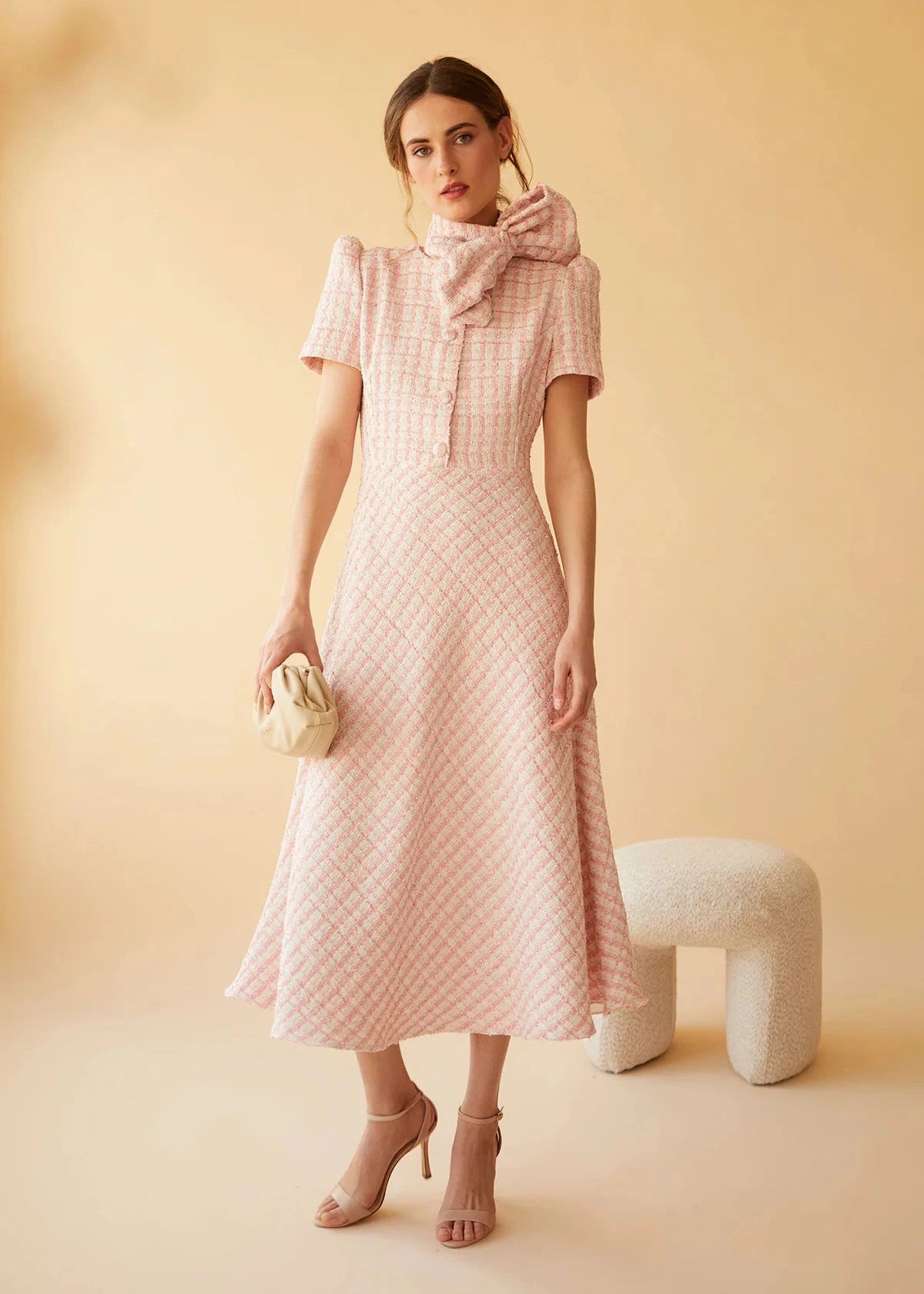 Vestido Lola Cuadros Rosa