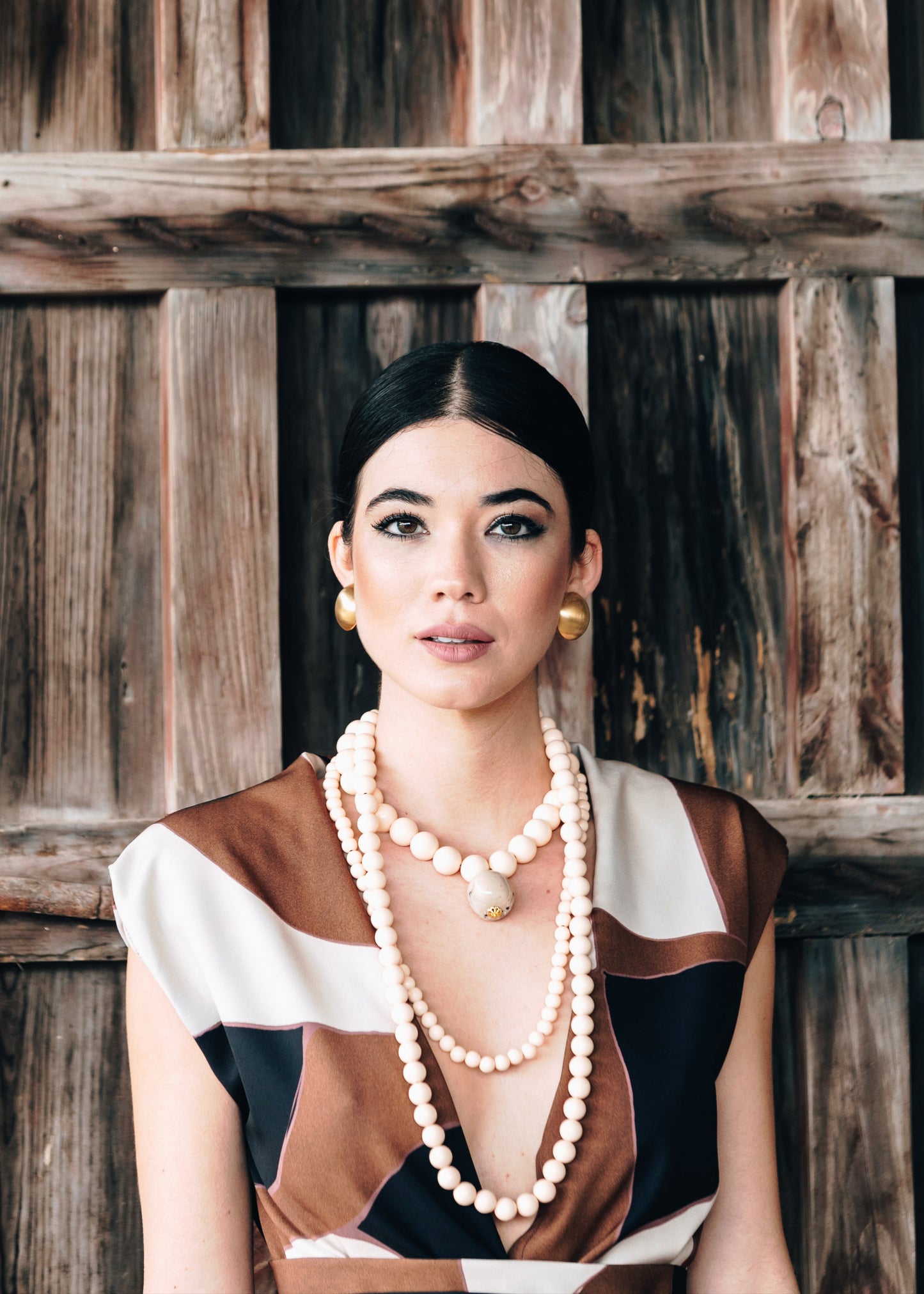 Collar Lola Triple Beige