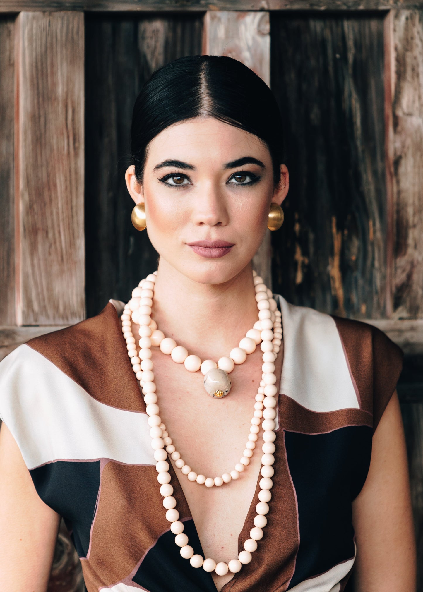Collar Lola Triple Beige