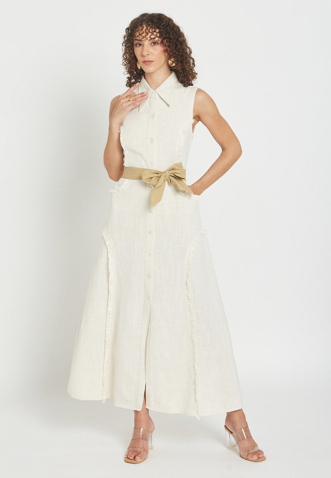 Vestido Camisero Blanco Petalora