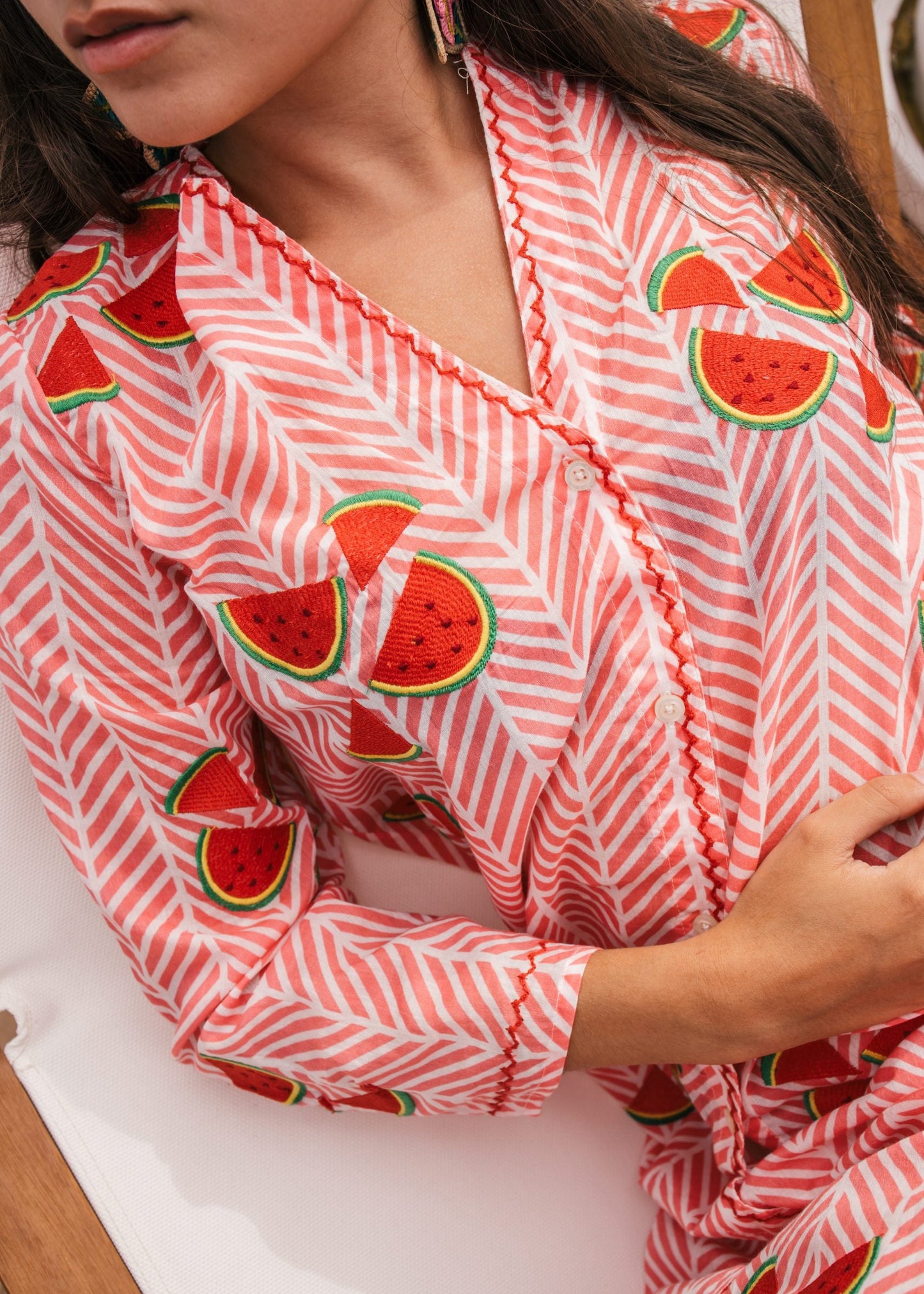 Kaftan Rayas Rosas Sandía