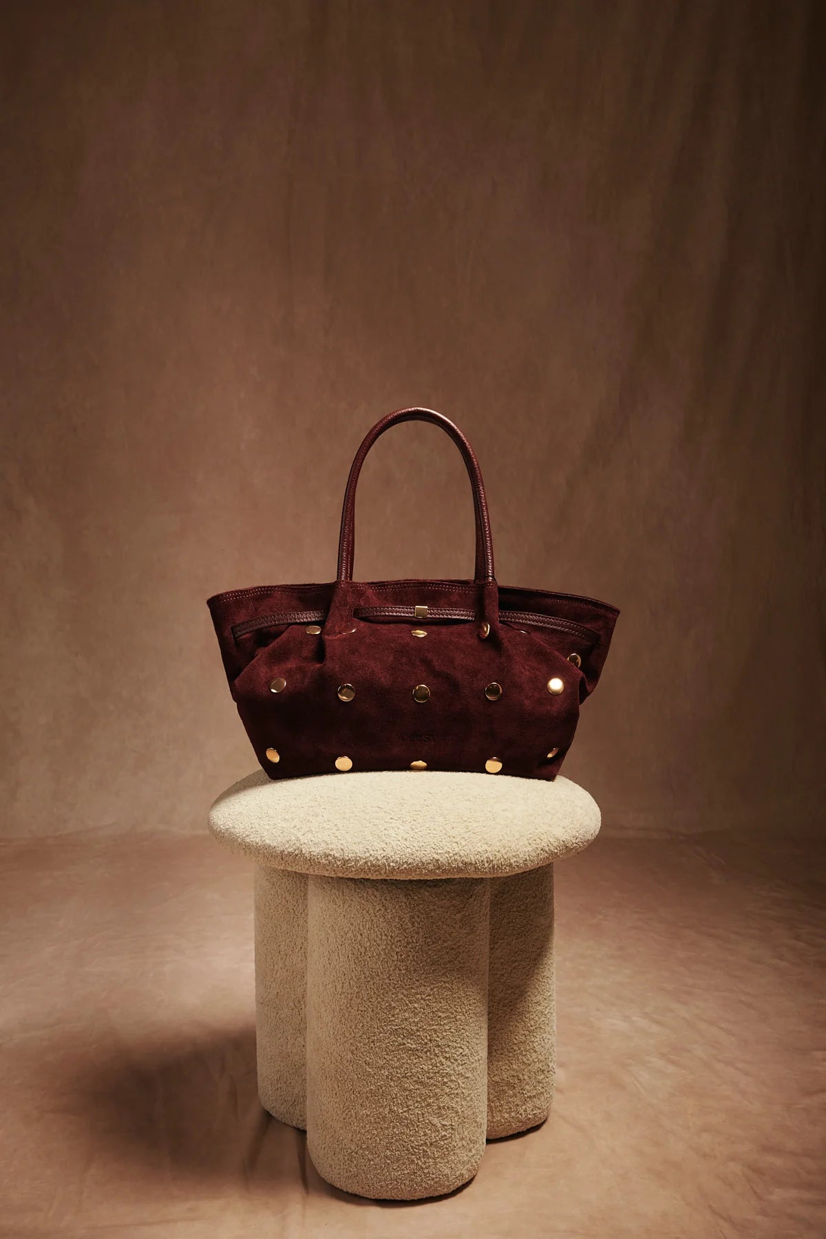 Bolso Shopper Tachas Burdeos