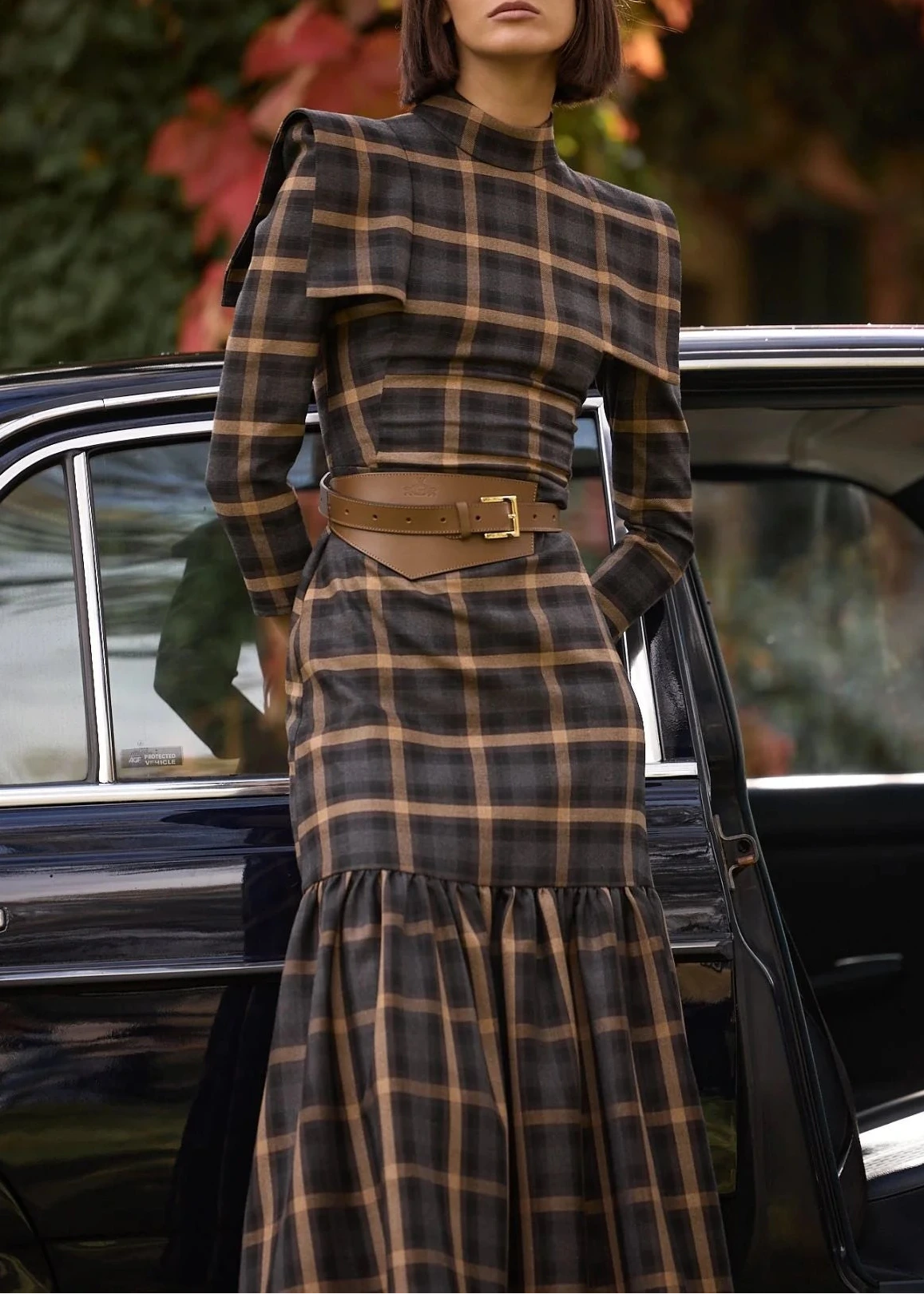 Vestido África Cuadro Marrón