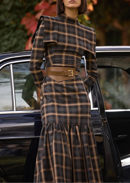 Vestido África Cuadro Marrón