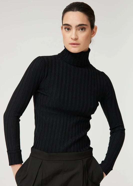 Jersey Canalé Alto Negro