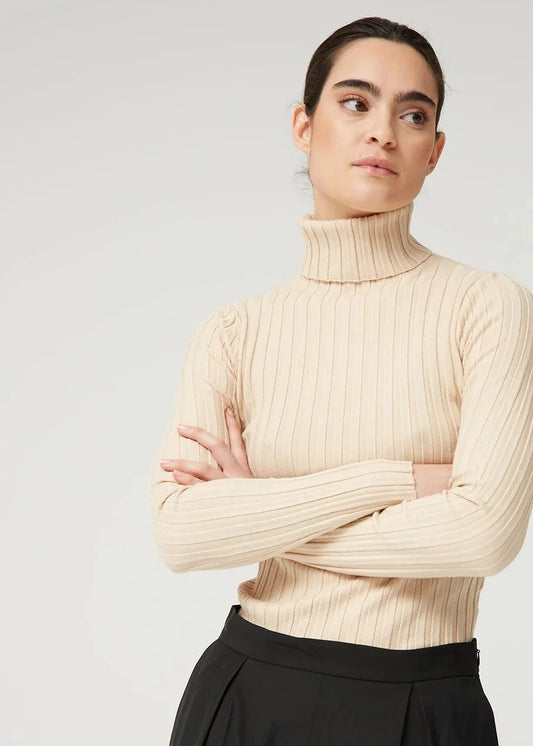 Jersey Canalé Alto Beige