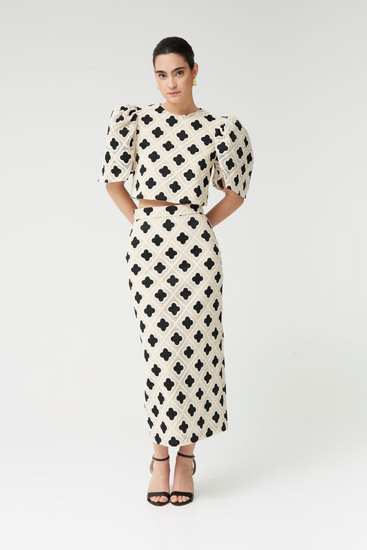 Falda Annachiara Crudo/Negro