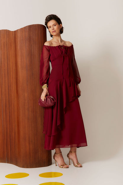 Vestido Ainhoa Burdeos