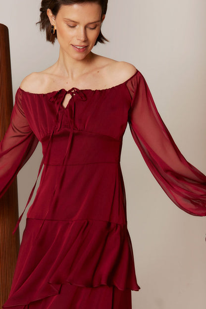 Vestido Ainhoa Burdeos