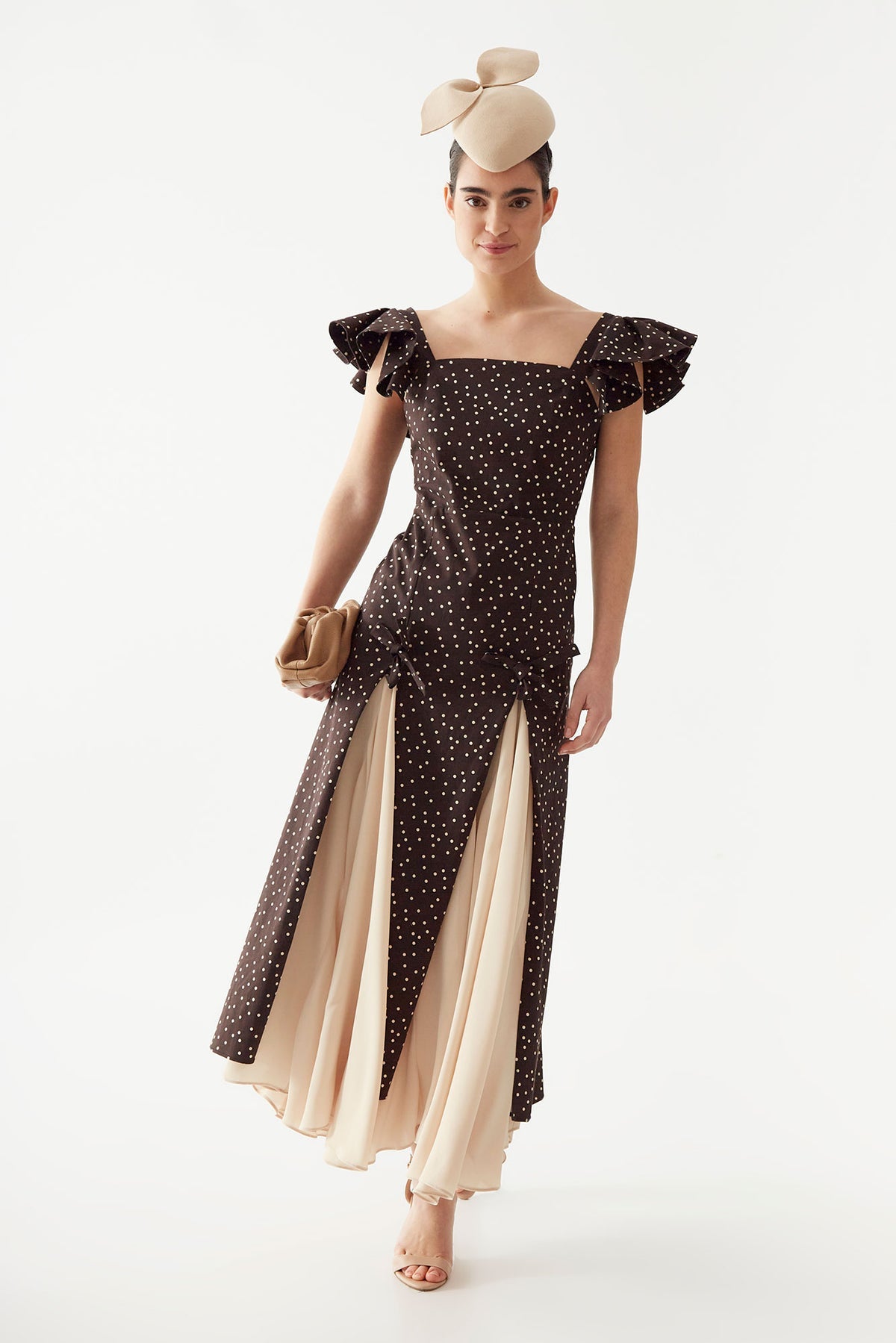 Vestido Nora Lunares Marrón