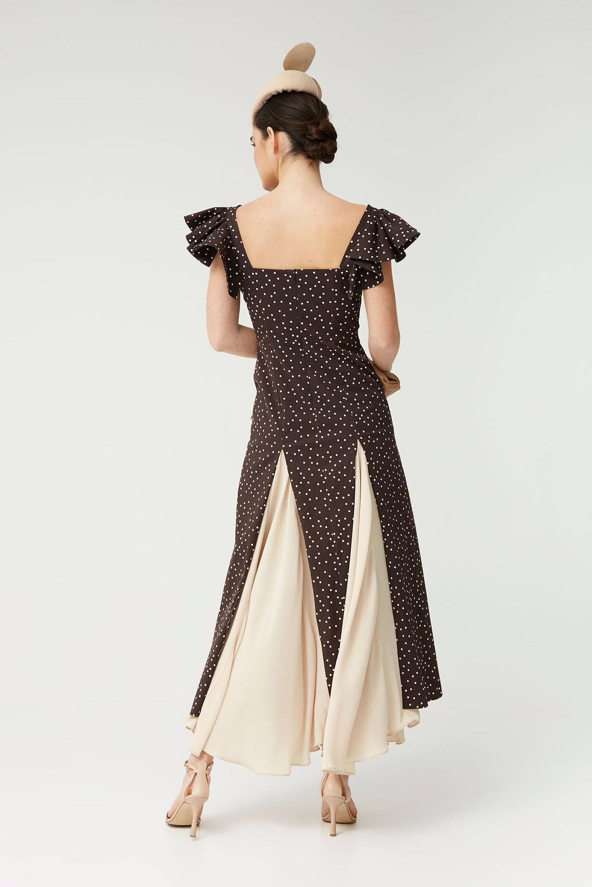 Vestido Nora Lunares Marrón