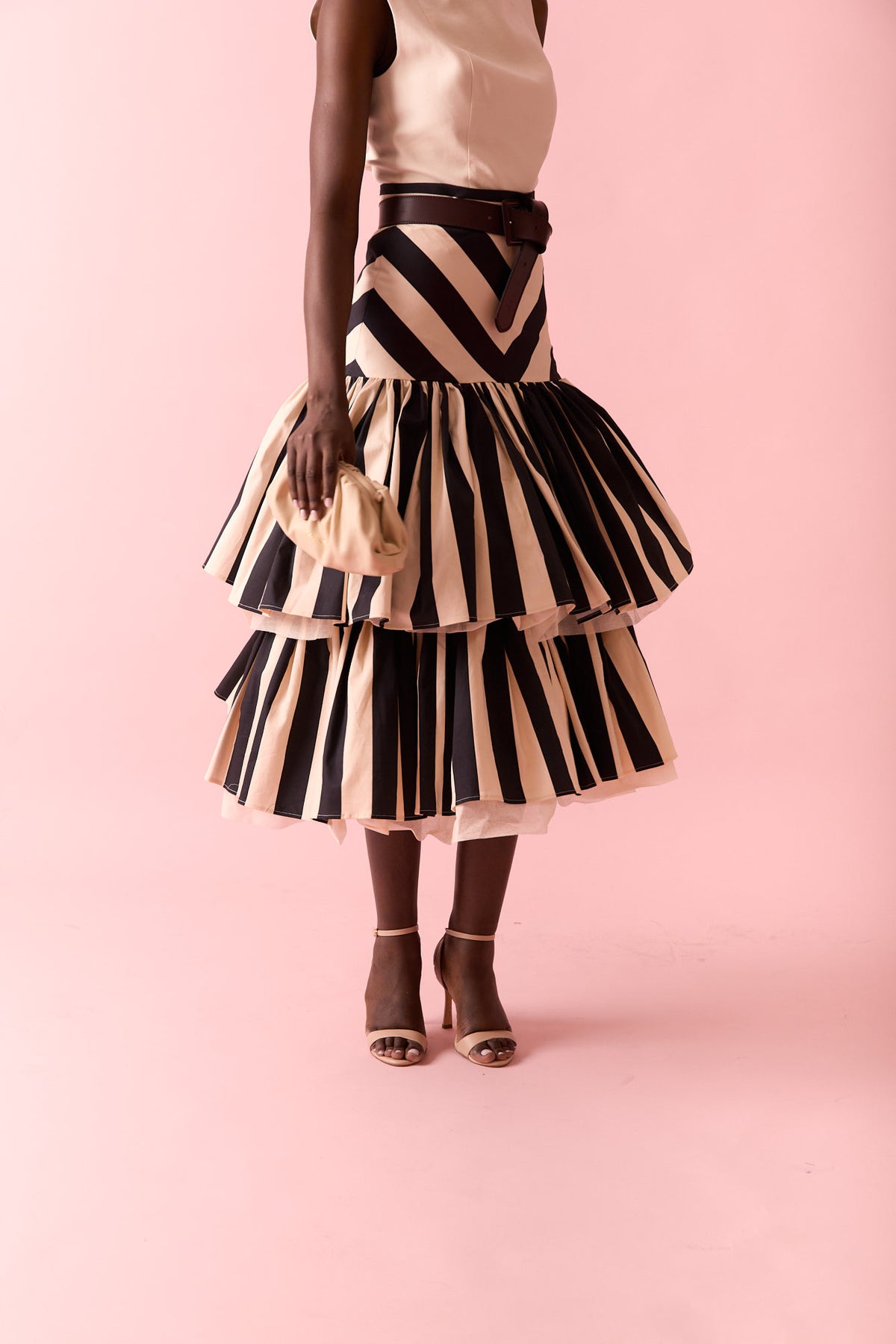 Falda Rúnica Beige/Negro
