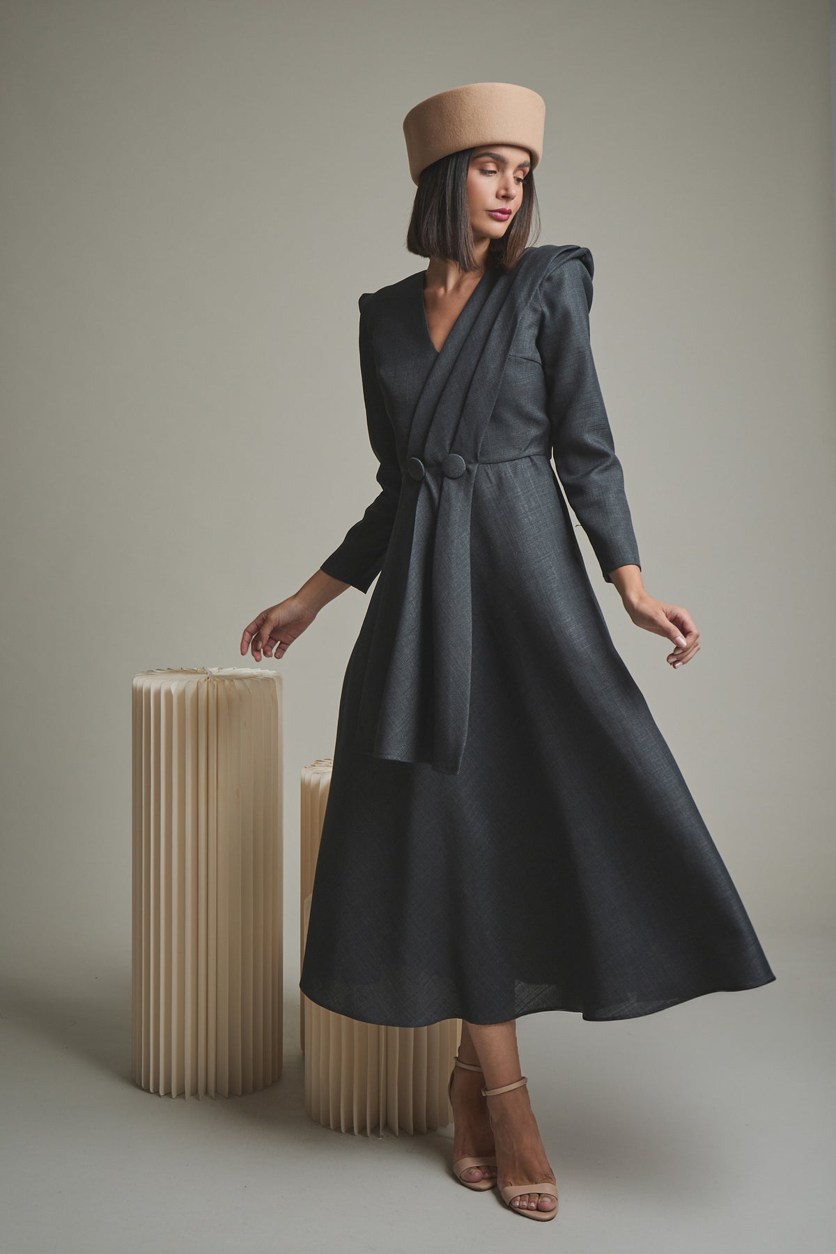 Vestido Hortensia Gris