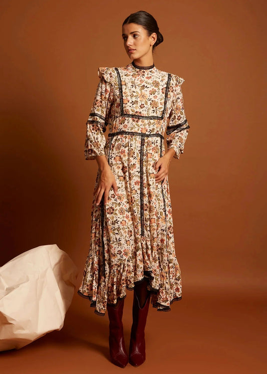 Vestido Fiorella Flores Multicolor