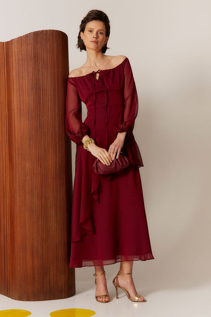 Vestido Ainhoa Burdeos