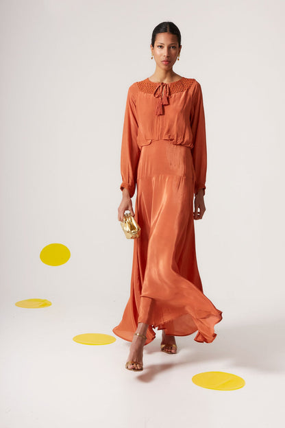 Vestido Corina Terracota