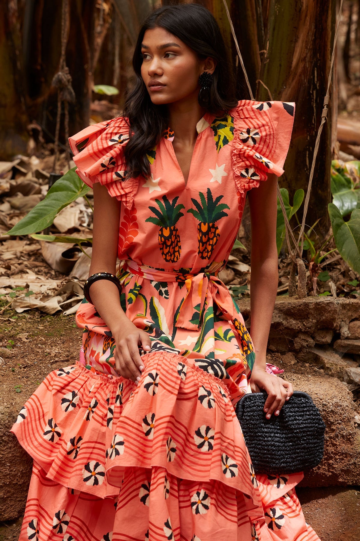 Vestido Trópico Salmón