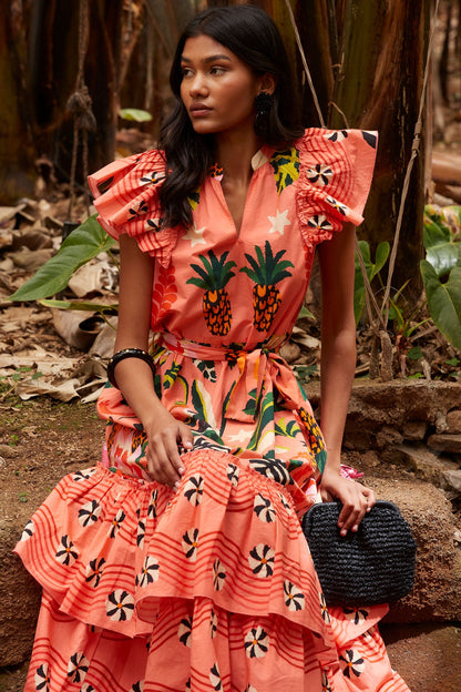 Vestido Trópico Salmón