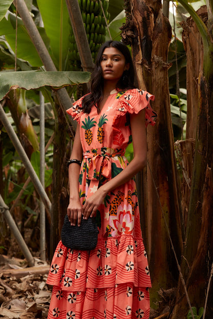 Vestido Trópico Salmón