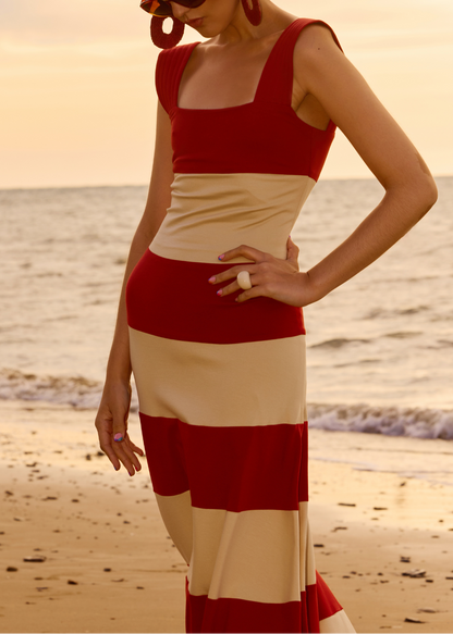 Vestido Pipa Caldera y Beige