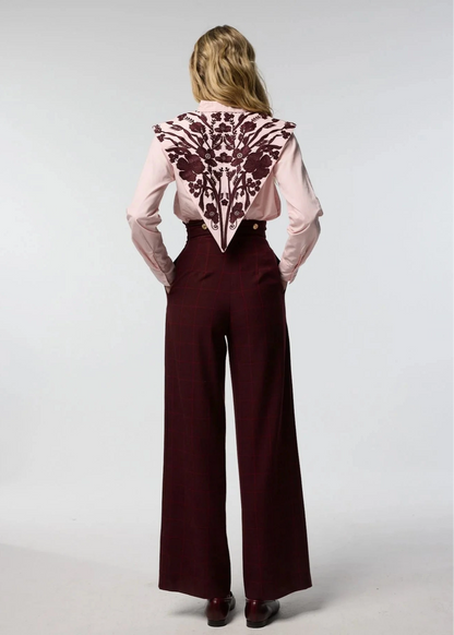 Camisa Mani Bordada Rosa