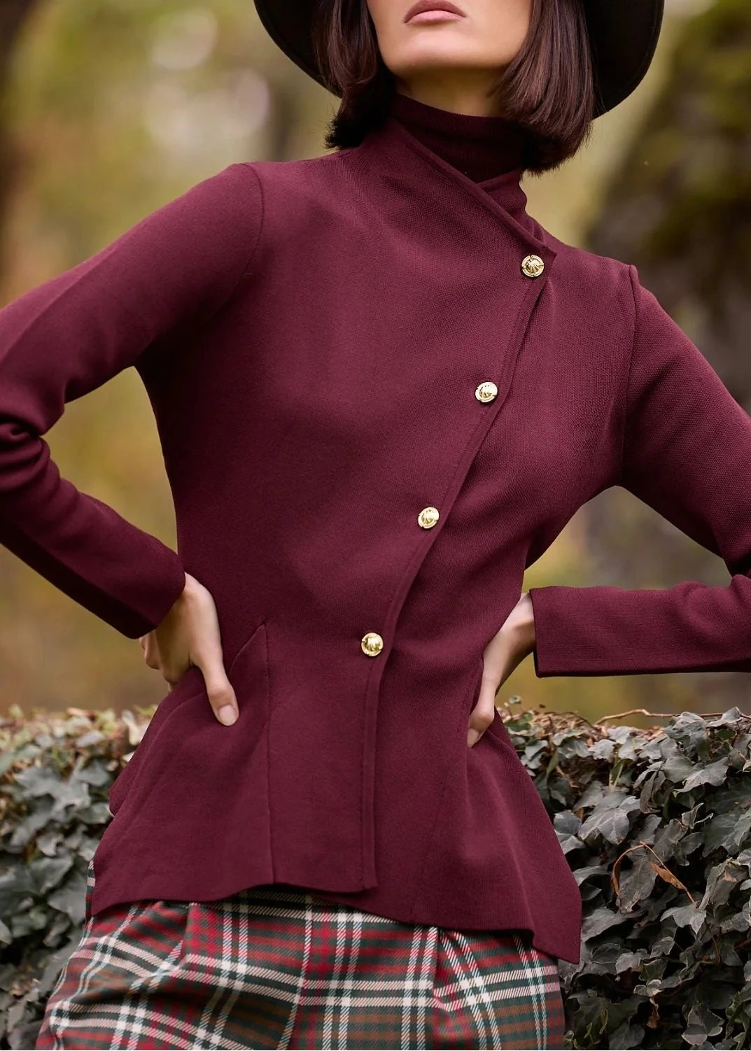 Chaqueta Punto Celia Burdeos