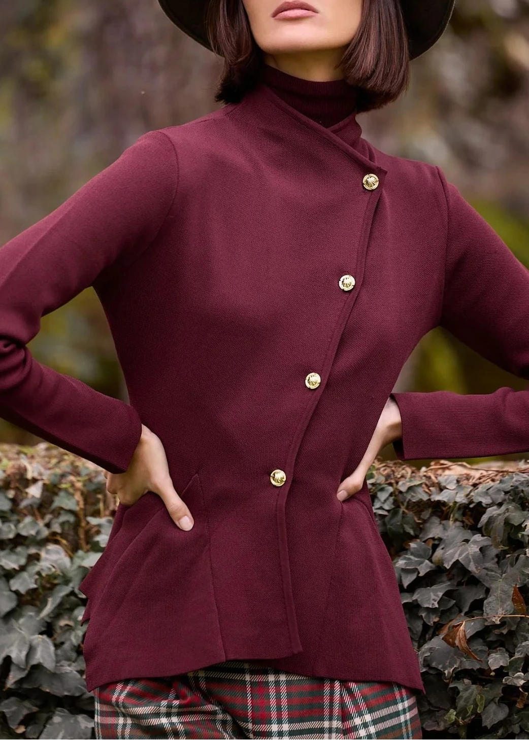 Chaqueta Punto Celia Burdeos