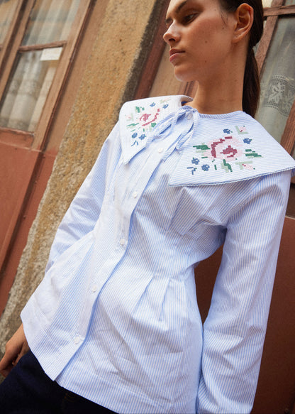 Camisa Bianca Azul