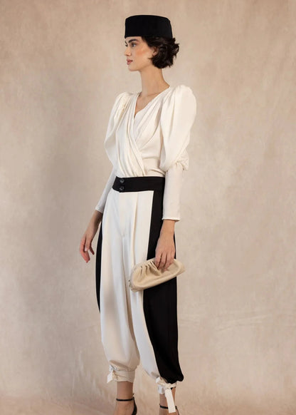 Pantalón Alvarito Blanco/Negro