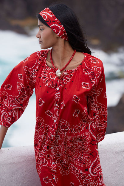 Vestido Bandana Rojo