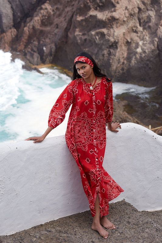 Vestido Bandana Rojo