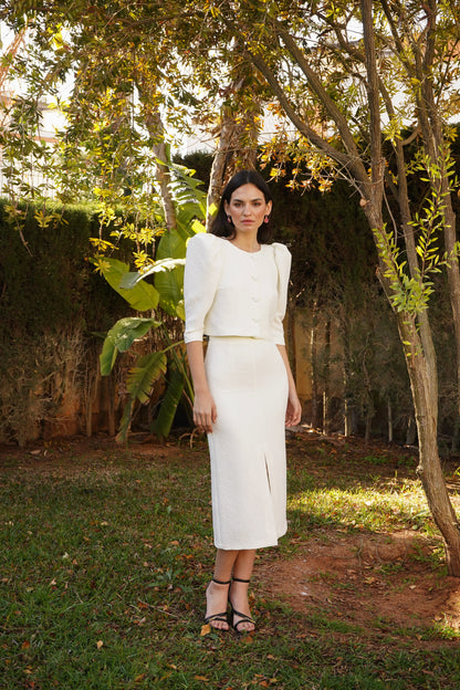Conjunto Bette Jacquard Blanco