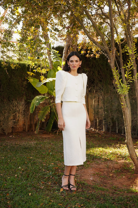 Conjunto Bette Jacquard Blanco