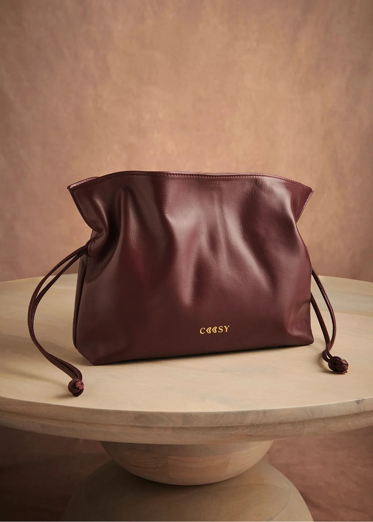 Bolso Saco Piel Burdeos