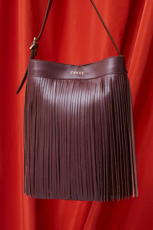 Bolso Flecos Maxi Burdeos
