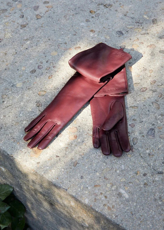 Guantes Piel Burdeos