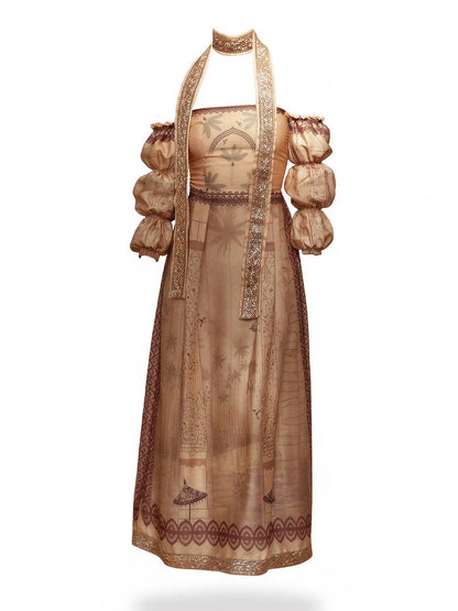 Vestido Brillo entre Palmeras - Melocotón