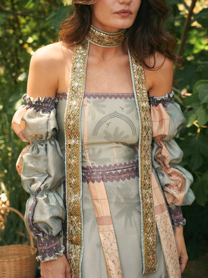 Vestido Brillo entre Palmeras - Pistacho