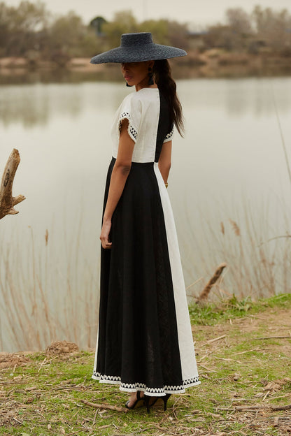 Vestido Carmela Blanco/Negro