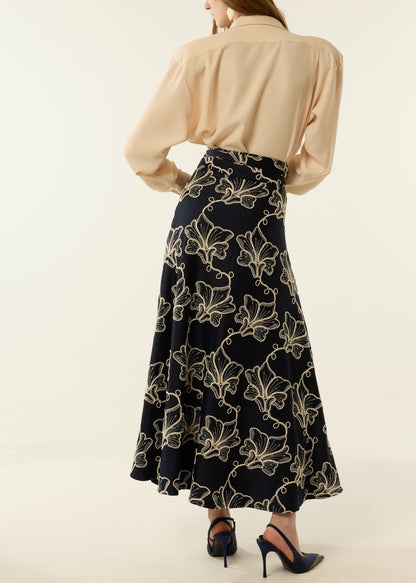 Falda Clio Flores Marino