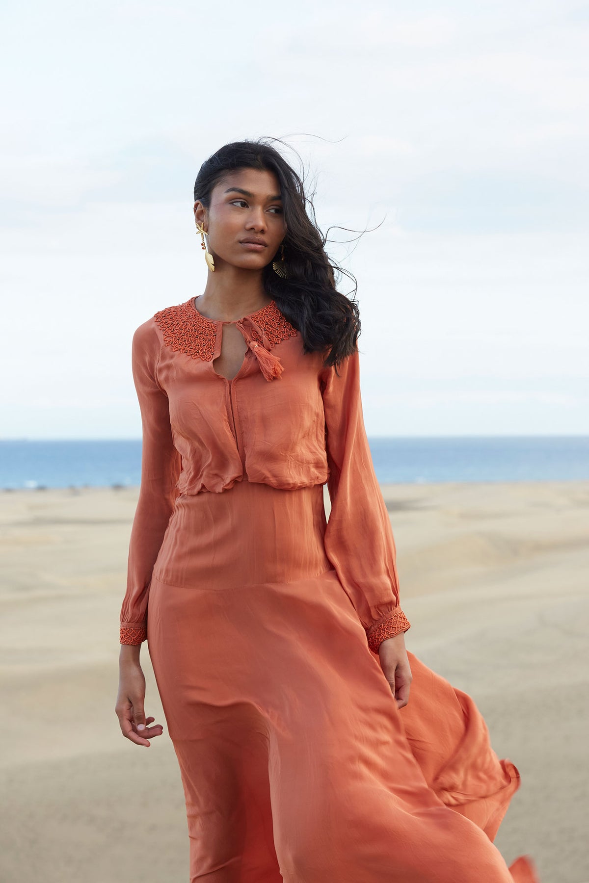 Vestido Corina Terracota