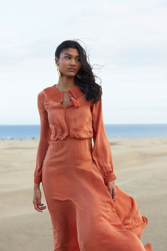 Vestido Corina Terracota