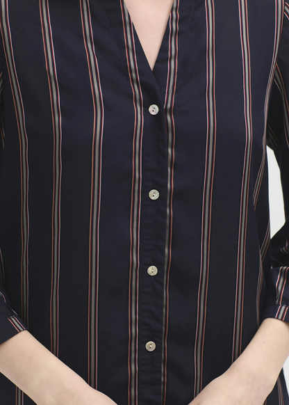 Camisa Jacquard Cuello Mao