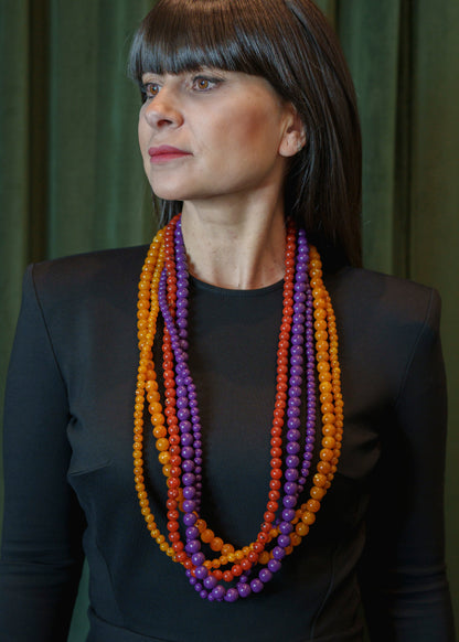 Collar Triana 5 Mostaza Morado Coral