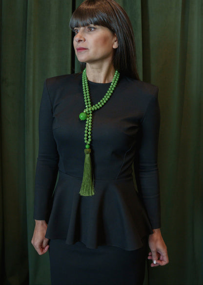 Collar Borla Verde Manzana