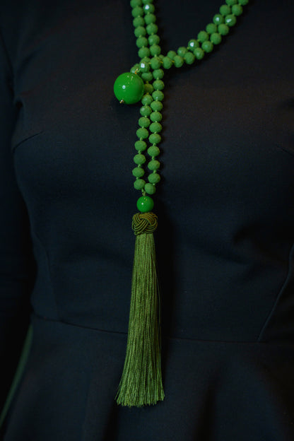 Collar Borla Verde Manzana