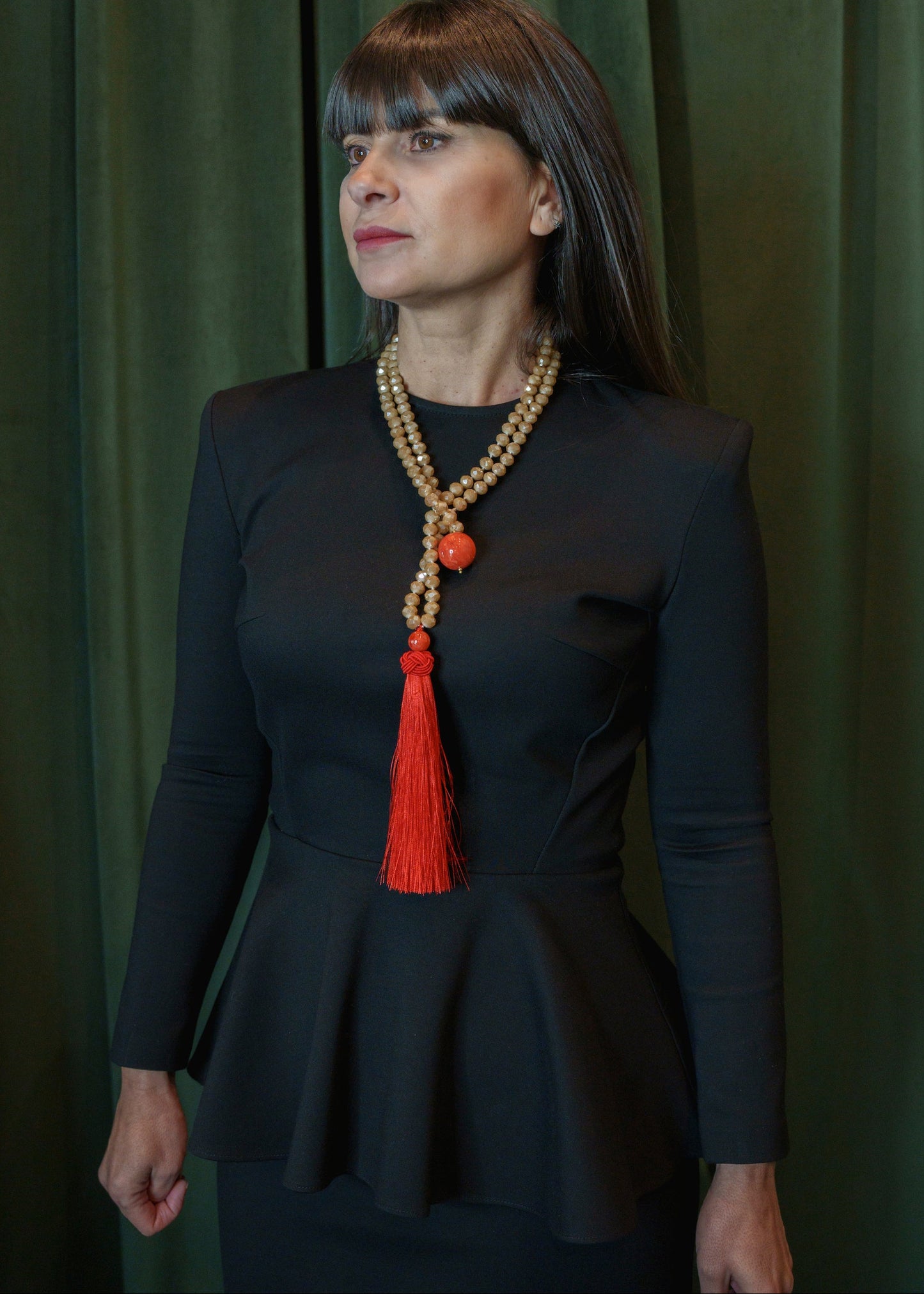 Collar Borla Beige-Coral
