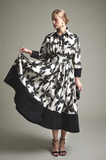 Vestido Elevia Crudo/Negro